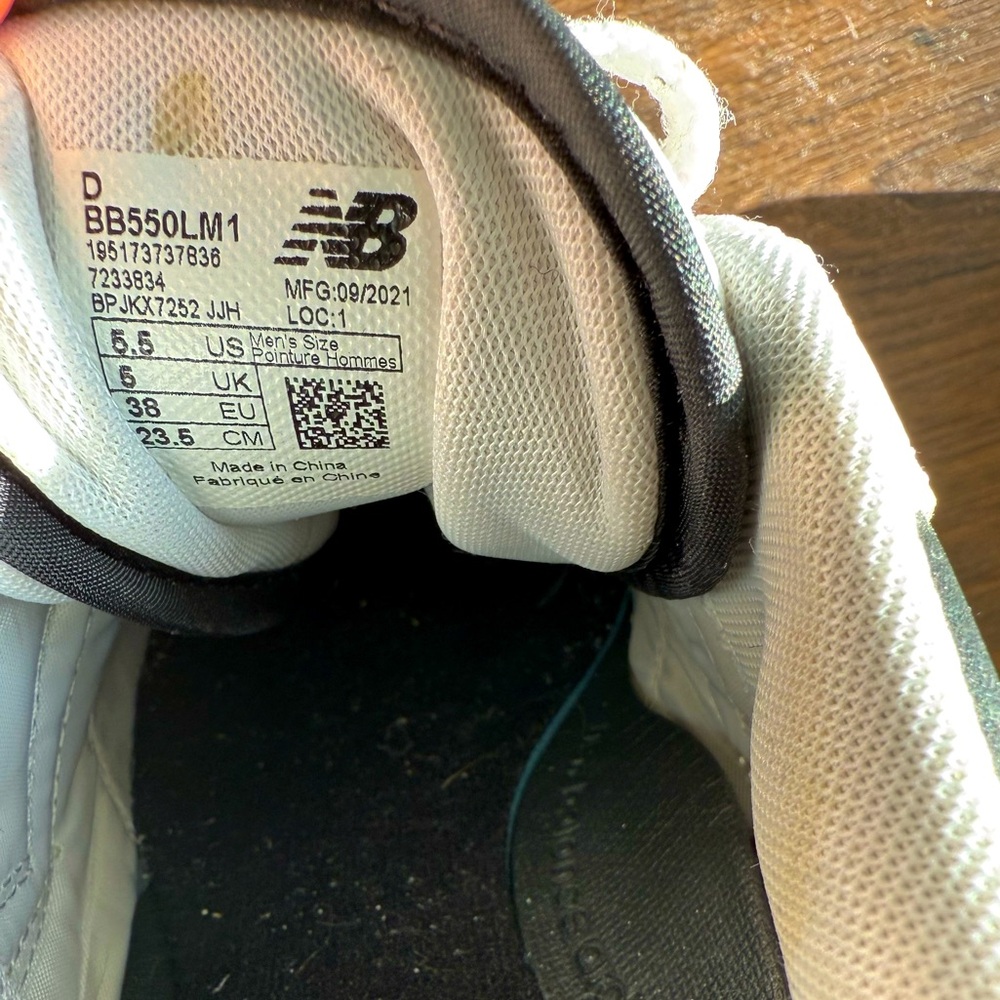 New Balance 550 Sea Salt Black - 5.5 M/7 W - Picture 14 of 16
